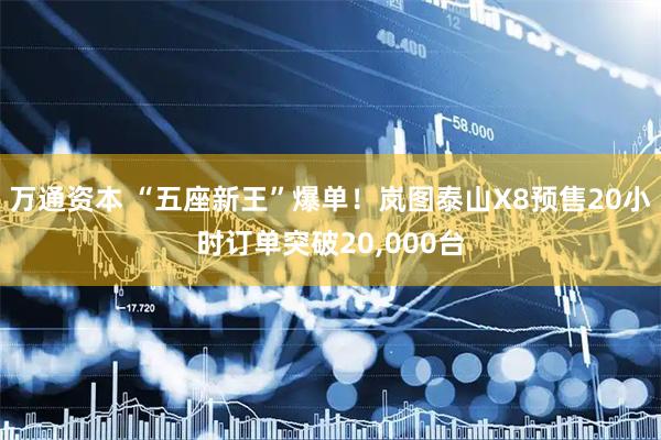 万通资本 “五座新王”爆单！岚图泰山X8预售20小时订单突破20,000台