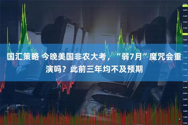 国汇策略 今晚美国非农大考，“弱7月”魔咒会重演吗？此前三年均不及预期